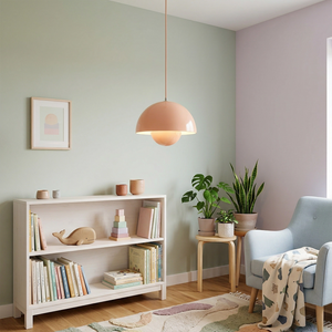 Flower Bud Pendant Light - Pastel Coral Peach Playful Kids Room Nursery Decor | HoaiLamp