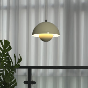 Flower Bud Pendant Light - Cozy Muted Sand Beige Balcony Garden Night View | HoaiLamp
