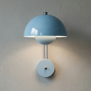 Flower Bud Wall Lamp - Pastel Blue Calm Contemporary Sconce | HoaiLamp