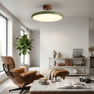 French Retro Cream Saucer Ceiling Lamp - Nostalgic Lounge Reading Corner Eames Chair Vibe | HoaiLamp