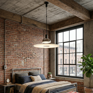 Frisbee Pendant Light - Rustic Brick Loft Sanctuary | HoaiLamp