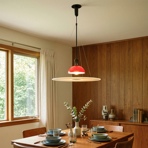 Frisbee Pendant Light - Mid-Century Warm Dining Space | HoaiLamp