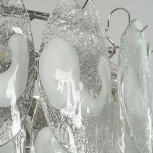 Frostelle Murano Chandelier - Frosted Leaf Micro Detail | HoaiLamp