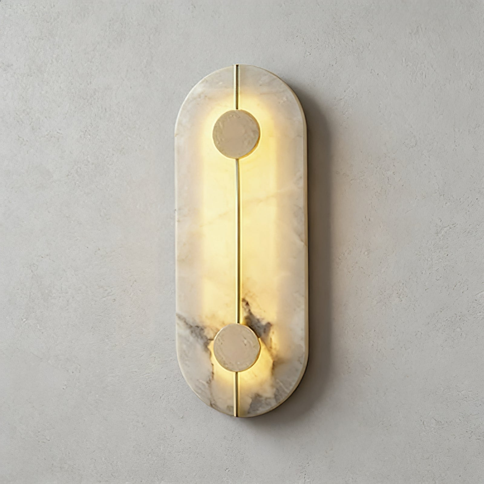 Geometric Capsule Natural Alabaster Wall Sconce