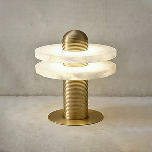 Geometric Layered Table Lamp - Standalone Architectural Marble Glow Concrete Backdrop | HoaiLamp