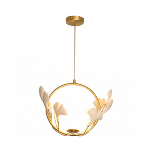 Gingko Pendant Lamp - Classic Brass Circle Silhouette | HoaiLamp