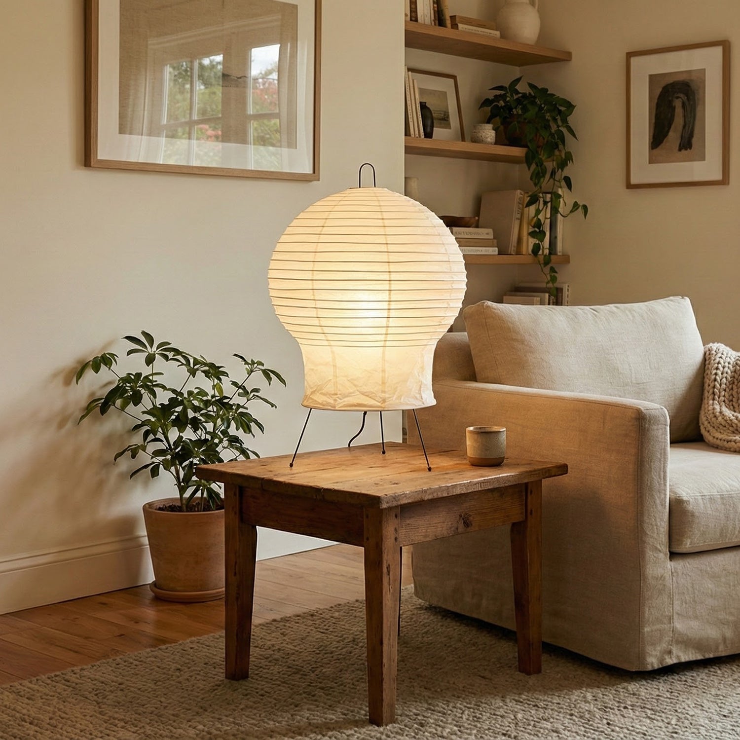 Gourd Shaped 2N Paper Table Lamp