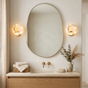Halo Alabaster Wall Sconce - Luxury Bathroom Vanity Pair | HoaiLamp
