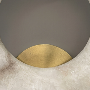 Halo Alabaster Wall Sconce - Radial Brushed Brass Detail | HoaiLamp