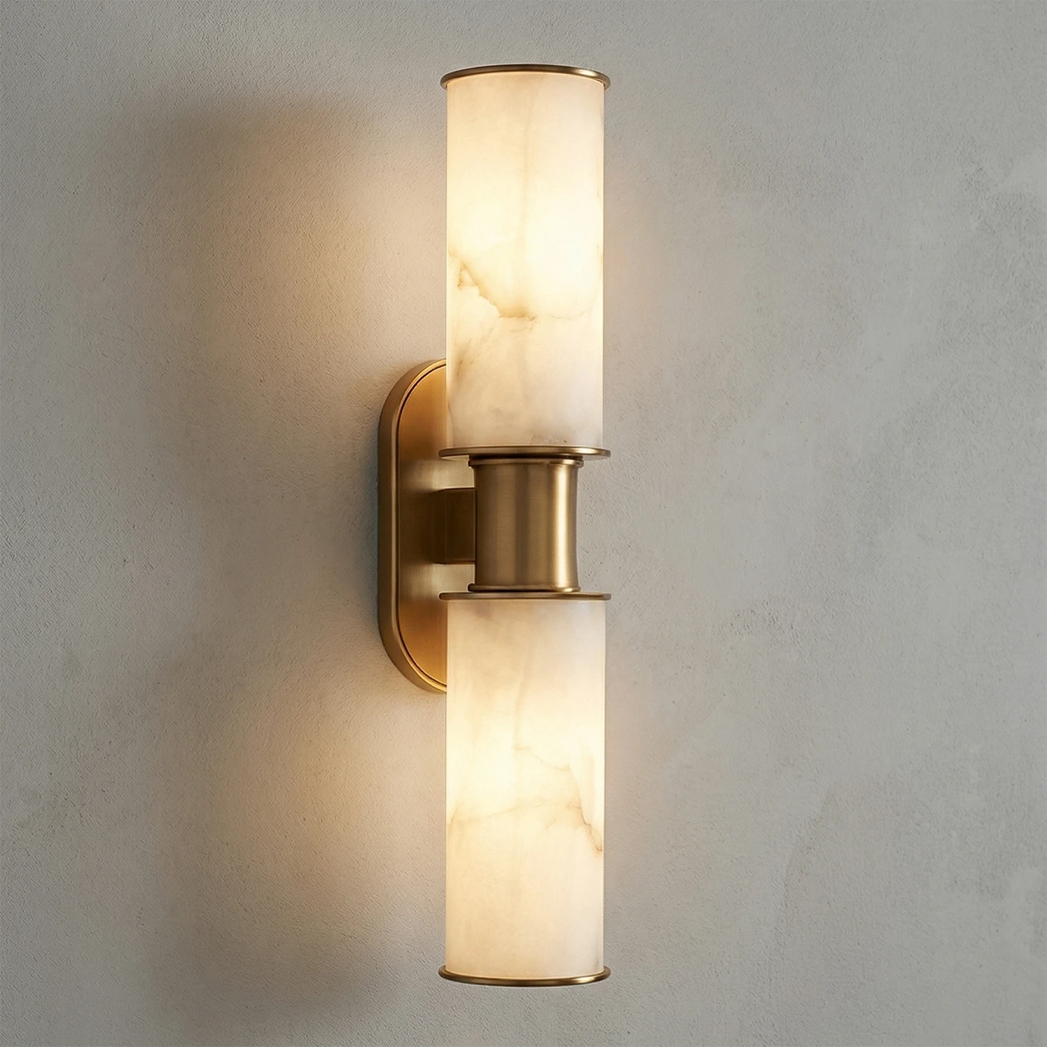 Harlyn Alabaster Sconce - Industrial Stucco Radiance | HoaiLamp