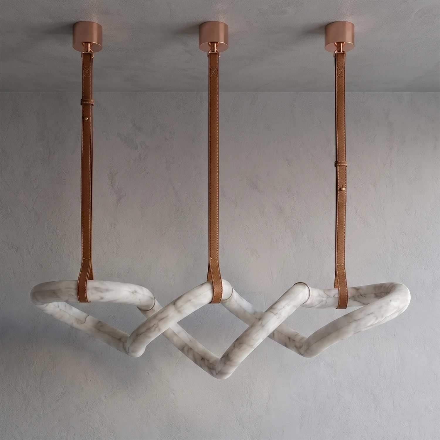 Infinity Hanging Light - Studio Grey Concrete Backdrop Zigzag Linear Unlit | HoaiLamp