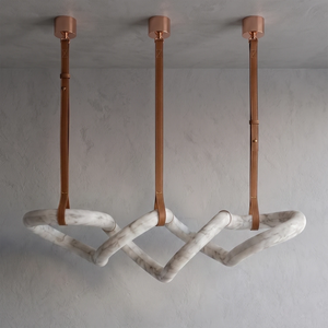 Infinity Hanging Light - Studio Grey Concrete Backdrop Zigzag Linear Unlit | HoaiLamp
