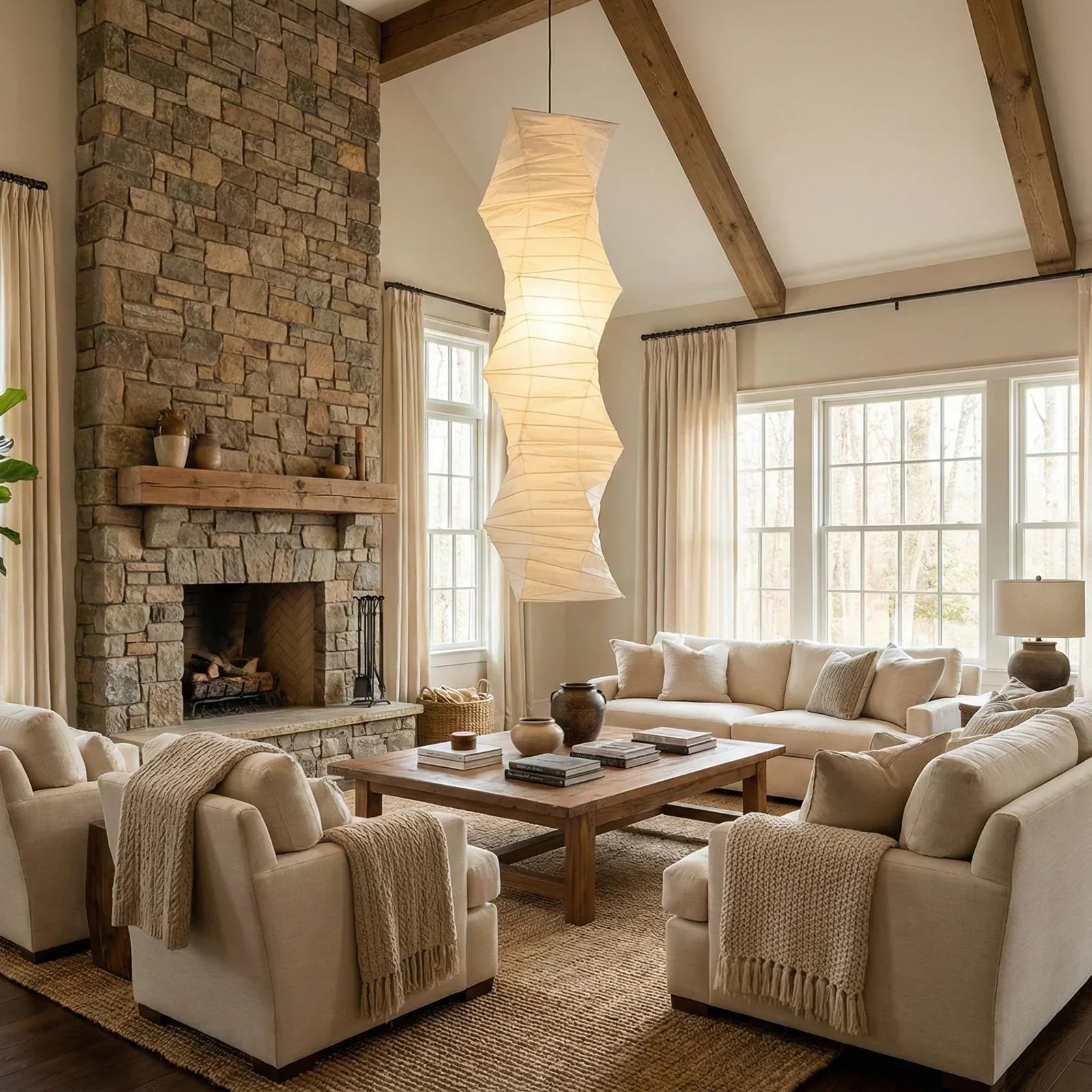 Akari Irregularly Twisted 33N Pendant Light