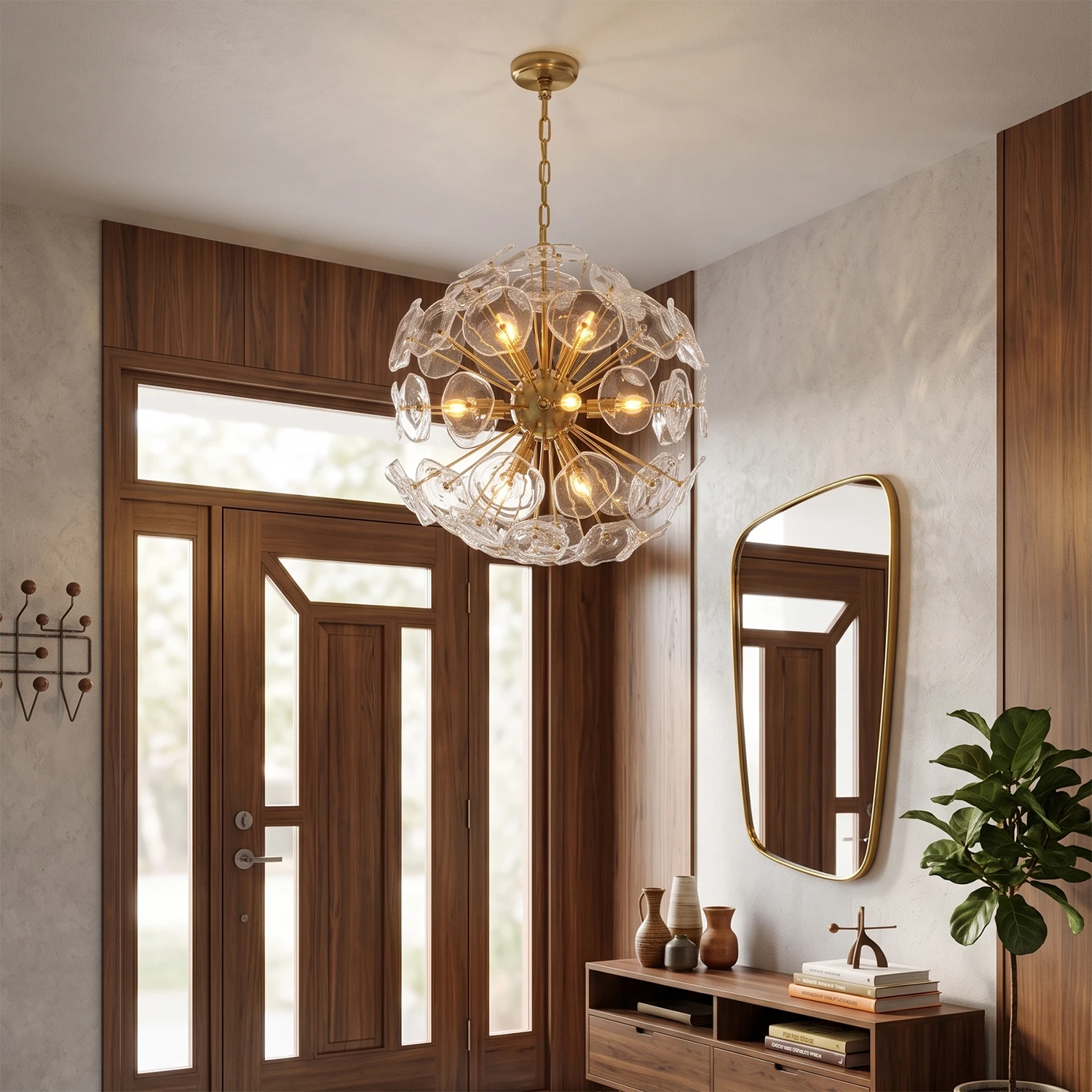 Isolde Glass Petal Sputnik Sphere Chandelier