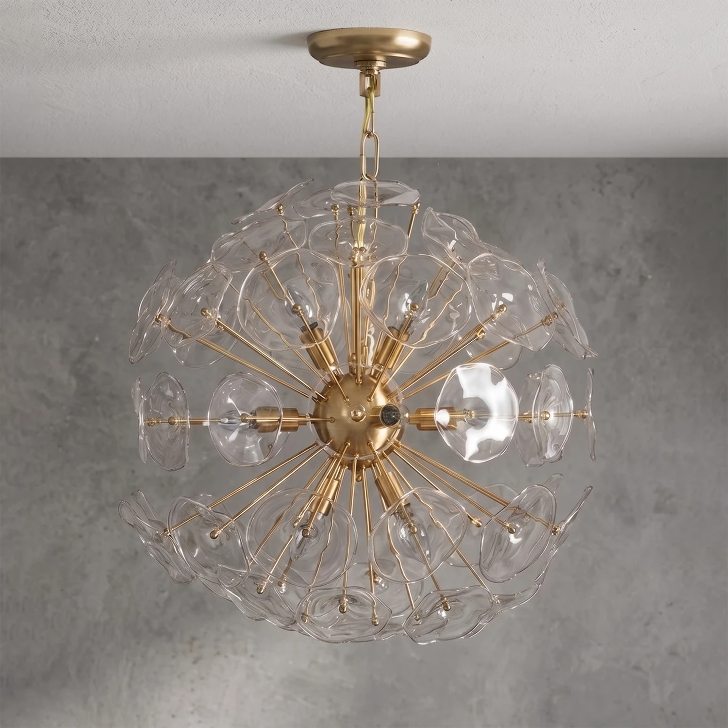 Isolde Glass Petal Sputnik Sphere Chandelier