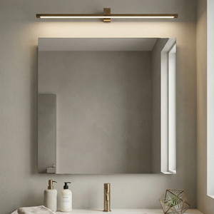 Kivana Brass Linear LED Wall Sconce-Modern Bathroom Vanity Mirror Light | HoaiLamp