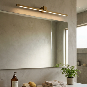Kivana-Brass-Linear-LED-Wall-Sconce-Sleek-Bathroom-Mirror-Vanity-Light | HoaiLamp