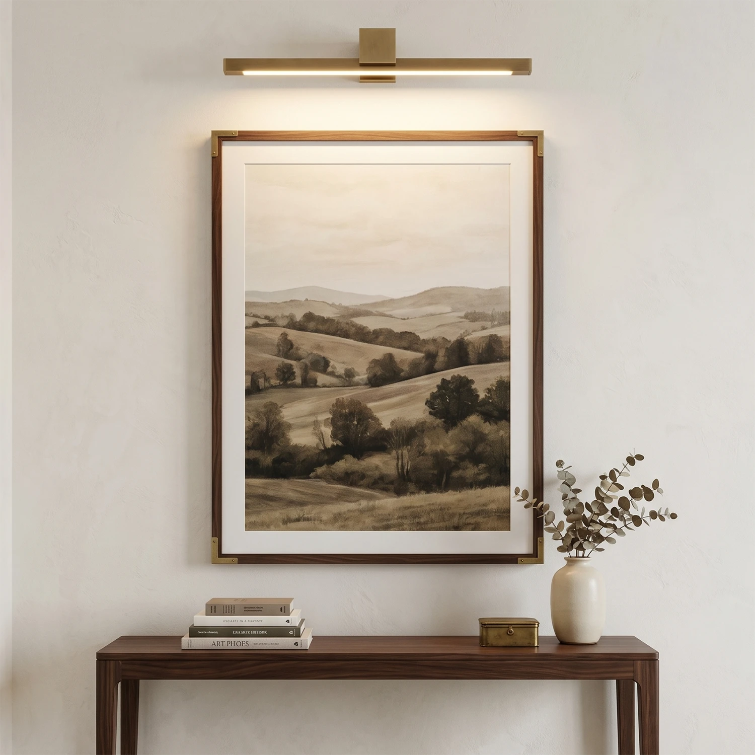 Kivana-Brass-Linear-LED-Wall-Sconce-Gallery-Style-Landscape-Lighting | HoaiLamp