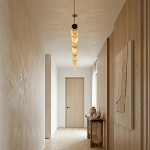 Linear Alabaster LED Chandelier - Minimalist Hallway Pathway Guide Light | HoaiLamp