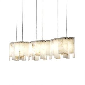 Linear Alabaster Panel Pendant Lamp-Bar Linear Chandelier - Studio White Background Isolated E Commerce Product Shot | HoaiLamp
