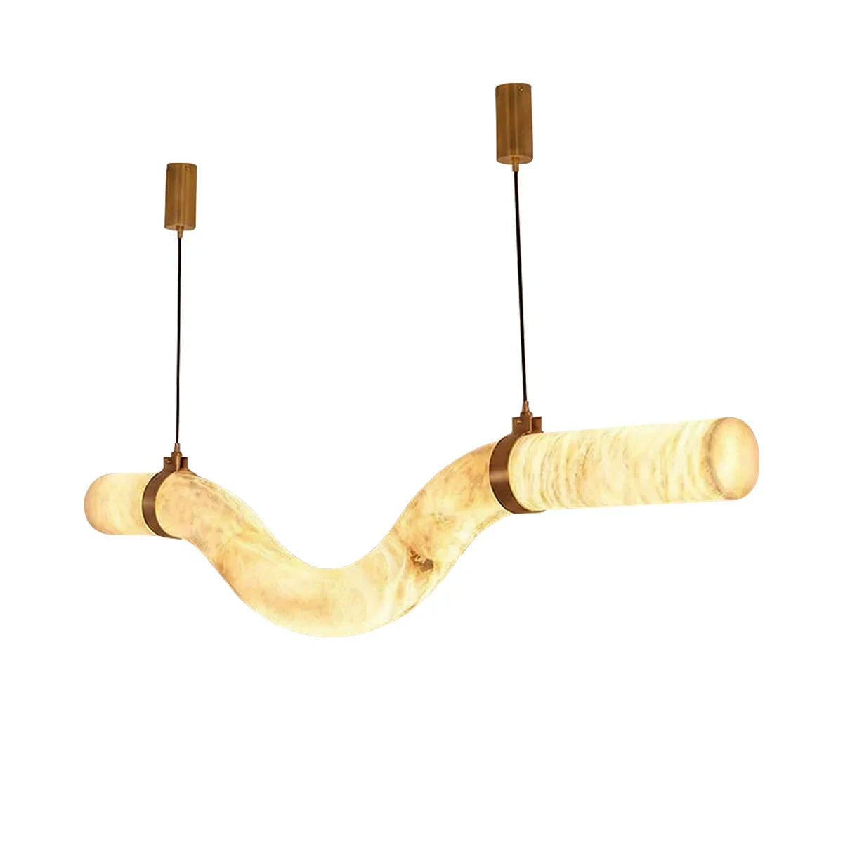 Linear Geometry Wave Alabaster Chandelier