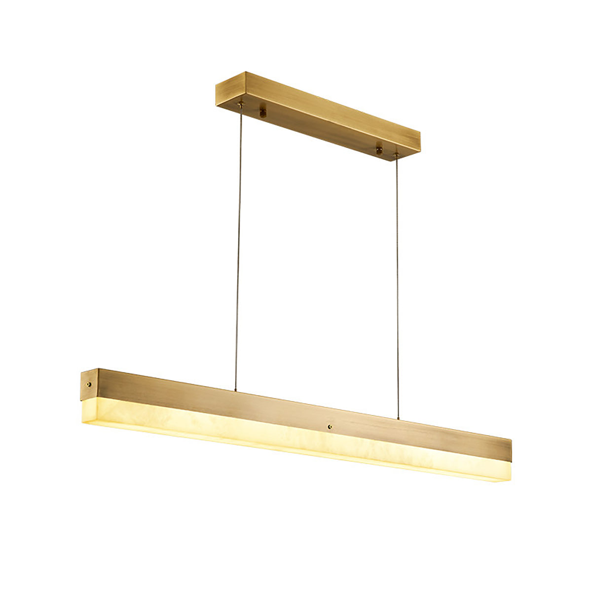 Linear Rectangular Alabaster Pendant Light