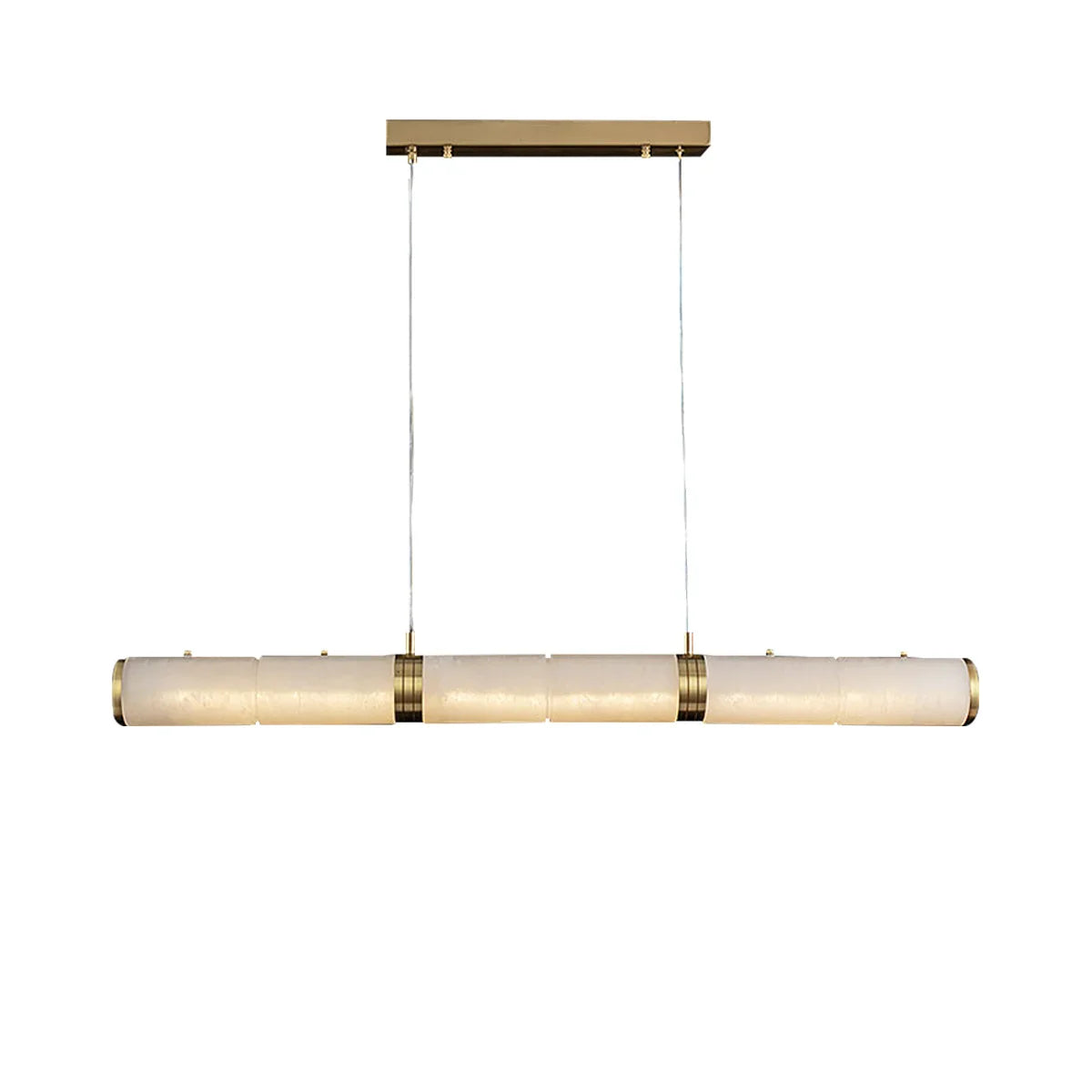 Linear Tubular Alabaster Pendant Light