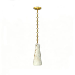 Luminous Conical Alabaster Chandelier - Studio Single Cone Pendant Hardware | HoaiLamp