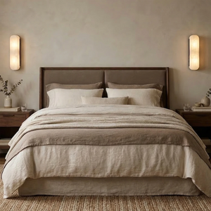 Luxury Alabaster Vertical Wall Lamp - Symmetrical Master Bedroom Headboard Sconces | HoaiLamp