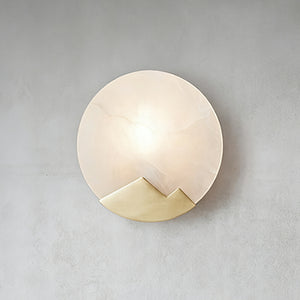 Luxury Copper Moon Alabaster Sconce - Minimalist Warm Ambient Glow | HoaiLamp