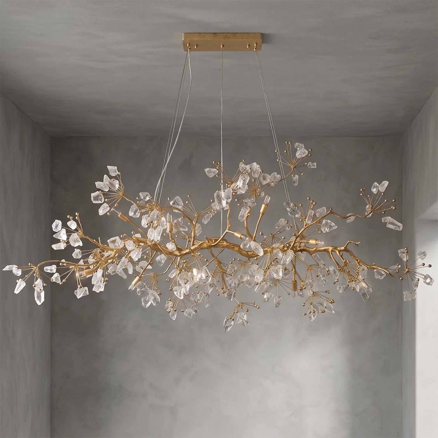Luxury Glass Bloom Branch Chandelier