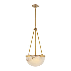 Melangee Alabaster Dome Pendant - Antique Brass Classic | HoaiLamp