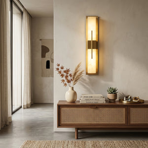 Modern Alabaster Linear Wall Sconce - Minimalist Sideboard Credenza Aesthetic Light | HoaiLamp