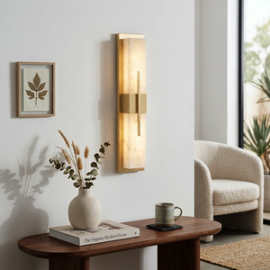 Modern Alabaster Linear Wall Sconce - Elegant Entryway Console Table Decorative Accent | HoaiLamp