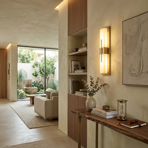 Modern Alabaster Linear Wall Sconce - Open Concept Hallway Sideboard Focal Lighting | HoaiLamp