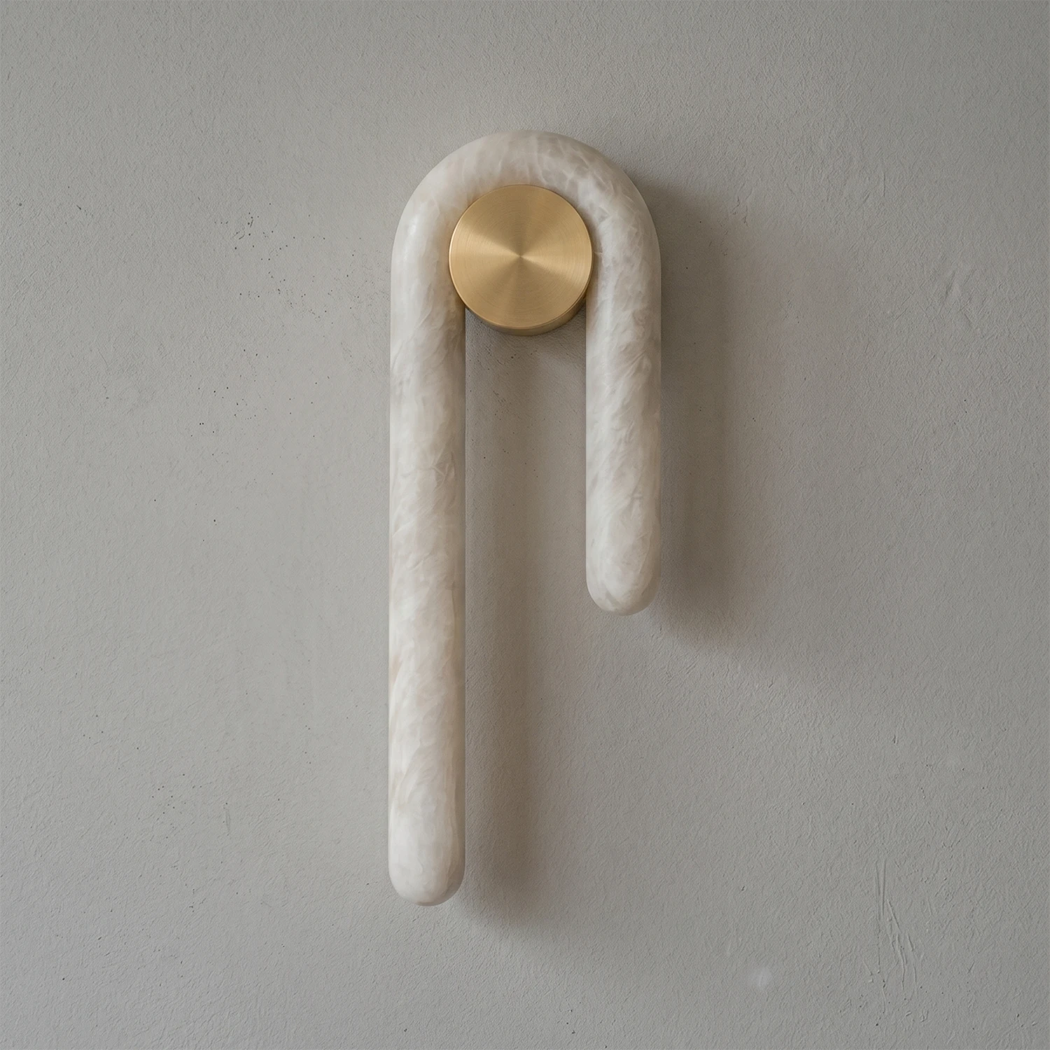 Modern J-Shape Alabaster Wall Sconce