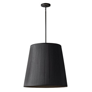 Modern Tailored Reed Pleat Stem Pendant - Industrial Chic All-Black Style | HoaiLamp