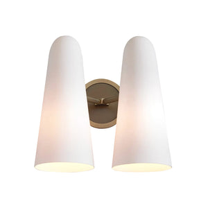 Montfaucon Wall Sconce - Double Conical Brass Wall Light Profile | HoaiLamp