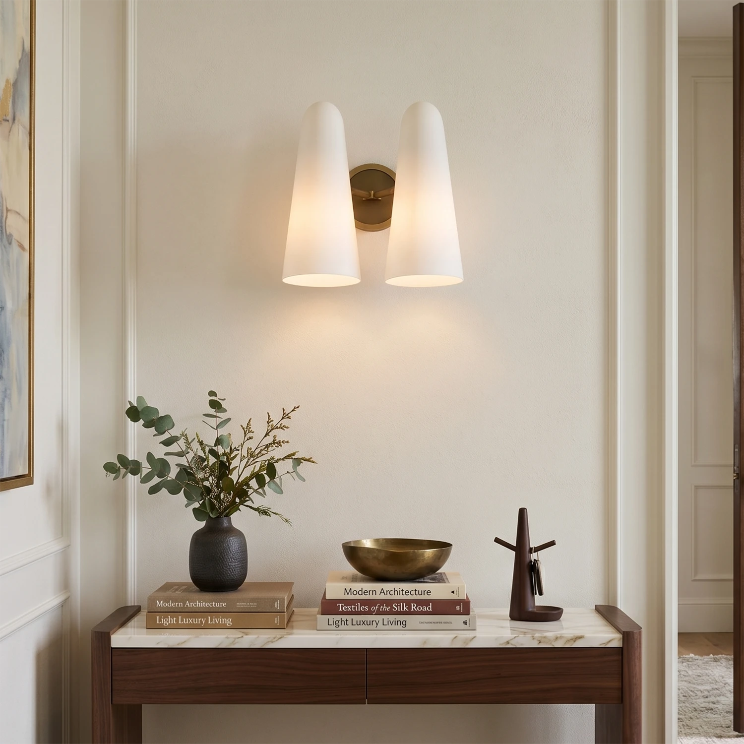 Montfaucon Wall Sconce - Elegant Double Conical Glass Vignette | HoaiLamp