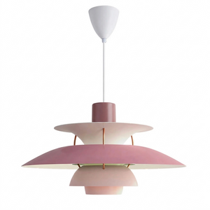 Multi-Tier Saucer Pendant Lamp - Gentle Lavender Purple and Dusty Rose Mauve Tone SKU | HoaiLamp