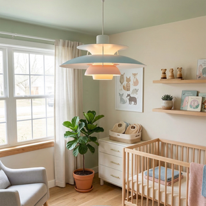 Multi-Tier Saucer Pendant Lamp - Mint Pastel Blue Scandinavian Nursery Baby Room | HoaiLamp