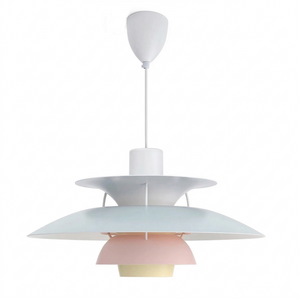 Multi-Tier Saucer Pendant Lamp - Pastel Sky Blue and Pale Pink Studio SKU | HoaiLamp