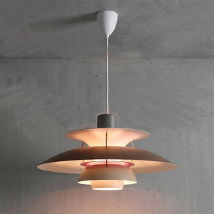 Multi-Tier Saucer Pendant Lamp - Serene Grey Blue Rusty Maroon Nordic Fusion | HoaiLamp