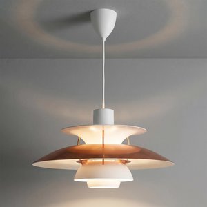Multi-Tier Saucer Pendant Lamp - Terracotta Brick Red Traditional Warm Plaster Ambiance | HoaiLamp