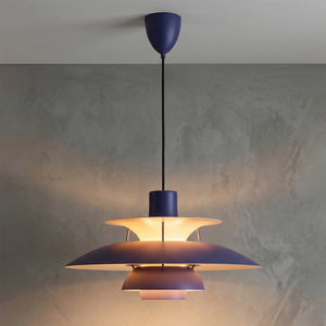 Multi-Tier Saucer Pendant Lamp - Bold Cobalt Ultramarine Blue Saturated Statement Ray | HoaiLamp