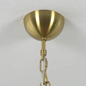 Murano Style Amber Glass Tiered Chandelier - Studio Ceiling Canopy Gold Chain Specification | HoaiLamp