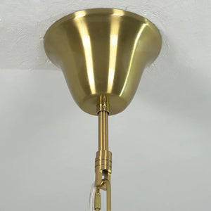 Murano-Style Tiered Glass Chandelier - Close Up Gold Brass Ceiling Canopy Mount Cup | HoaiLamp