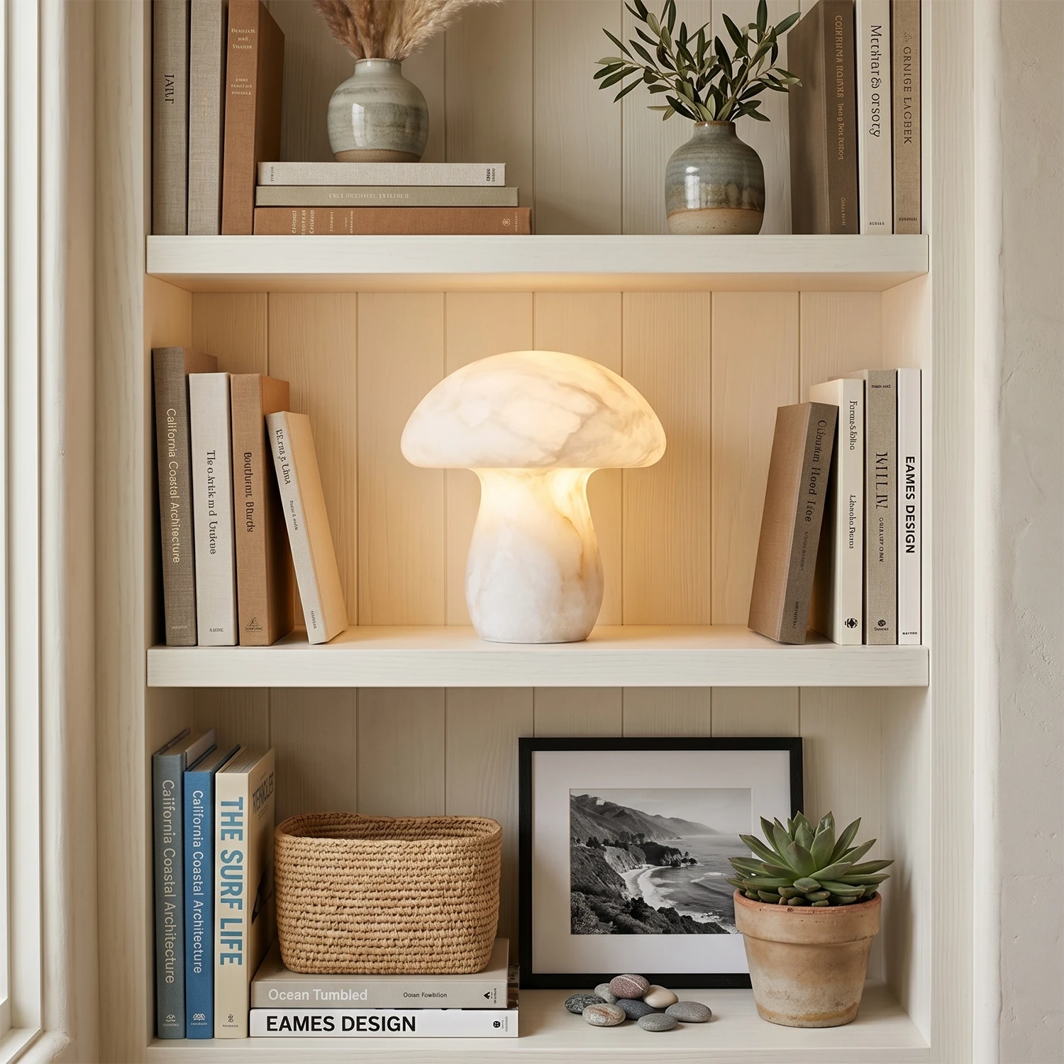 Natural Alabaster Mushroom Table Lamp