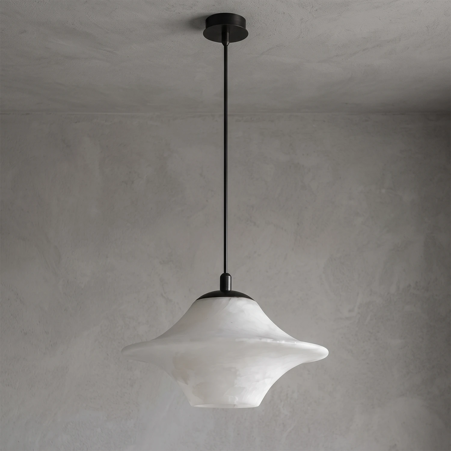 Nerine Wide-Brim Alabaster Pendant Light