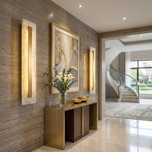 Oblong & Rectangular Alabaster Wall Sconces - Sophisticated Entryway Gallery | HoaiLamp